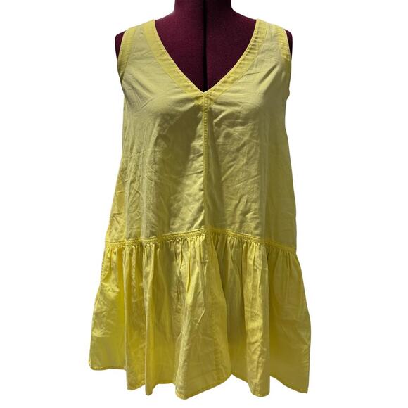 AMERICAN EAGLE Popover Sleeveless Tank Ruffle Sun Dress Soft Yellow Medium - Picture 1 of 6